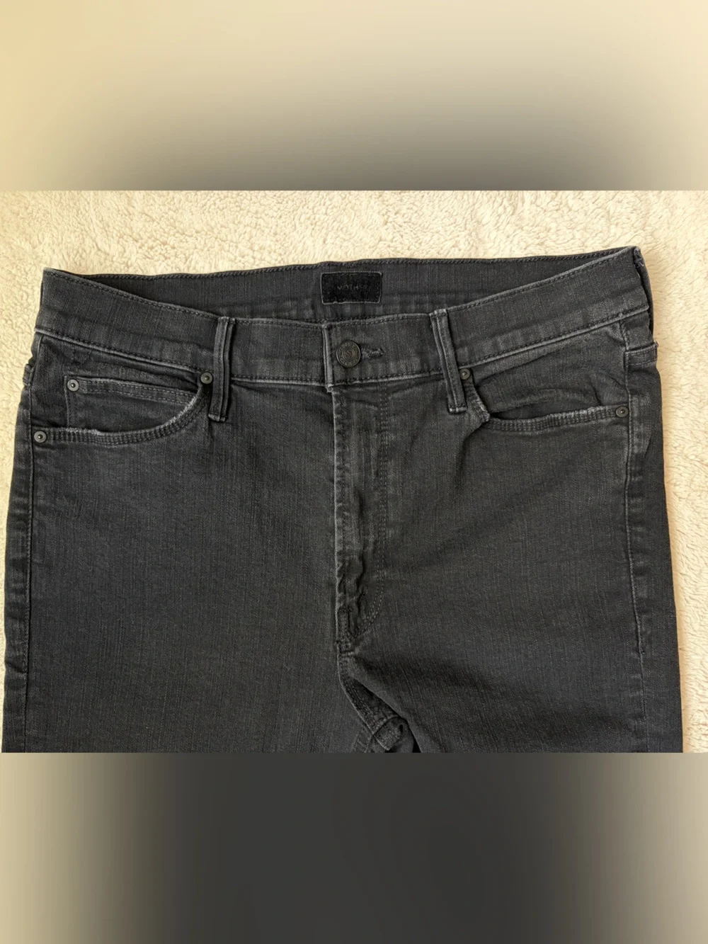 Mother The Mid Rise Dazzler Ankle Black Straight-Leg Jeans Women Size 30